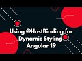 #27 🌟 Angular 19 Tutorial: Using @HostBinding for Dynamic Styling 🚀