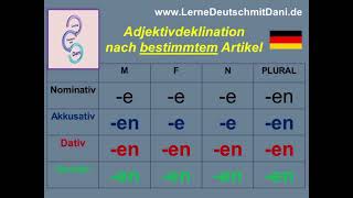 Deutsch lernen: Adjektivdeklination nach bestimmten Artikel