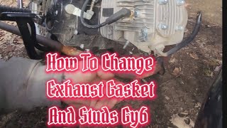 How To Change Exhaust Gasket And Studs Gy6 125cc