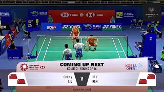 HE Ji Ting/REN Xiang Yu vs CHEN Bo Yang/LIU Yi | Korea Open 2024 Badminton