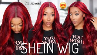 I’M CURRENTLY OBSESSED WITH THIS BURGUNDY RED HIGHLIGHT 13x4 HD FRONTAL WIG | FT. SHEIN WIG