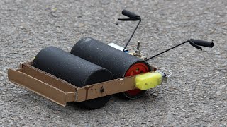 How To Make a Mini Road Roller - Heavy Road Making Machine