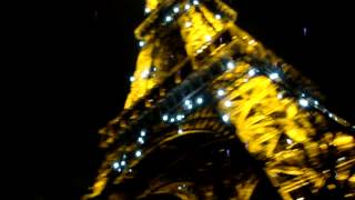 THE EIFFEL TOWER AT NIGHT IN PARIS.  WHOLE TOWER SPARKLES!!