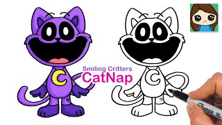 How to Draw CatNap Smiling Critters | Poppy Playtime