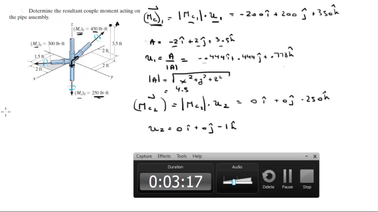 Determine The Resultant Couple Moment Acting On The Pipe Assembly - YouTube
