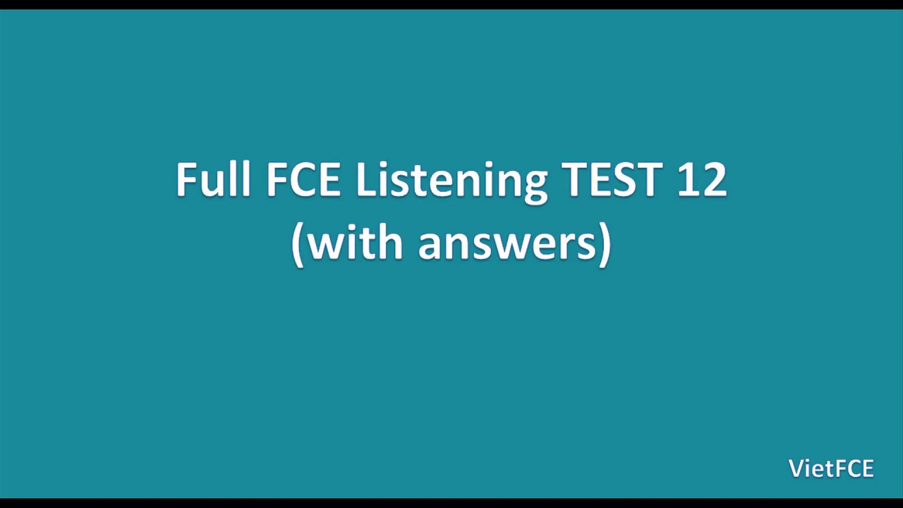 Full B2 First (FCE) Listening Test 12 - YouTube