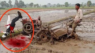 See how paddy fields are cultivated with power tillers ধান ক্ষেতের জমি কিভাবে চাষ করে দেখুন।