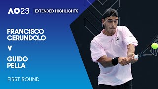 Francisco Cerundolo v Guido Pella Extended Highlights | Australian Open 2023 First Round