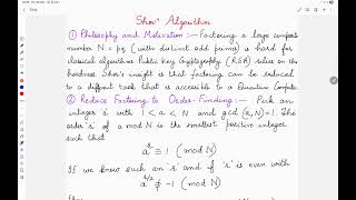 Shor's Algorithm for Quantum Factoring
