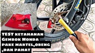 Test Kekuatan Gembok Honda SPESIALIS Anti Maling Motor  #shorts