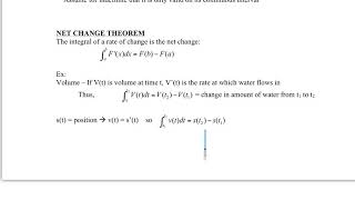 Calculus - Indefinite Integral & Net Change