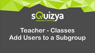 Add Users to a Subgroup
