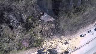 Crews clearing U.S. 52 rock slide