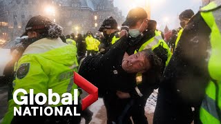 Global National: Feb. 17, 2022 | Ottawa police make arrests as occupiers face stronger warnings