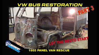 RESCUE of a VW 1955 panel van Australian bush find // part 3  #vwrestoration