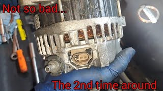 2010 nissan maxima alternator removal, part failed less than a week