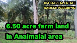 6.50 acre farm land for sale in Anaimalai area |OM SAI REAL ESTATE