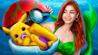 Mermaid Adopted Pokemon! My Pokemon Is Missing! Pokemon in Real life!