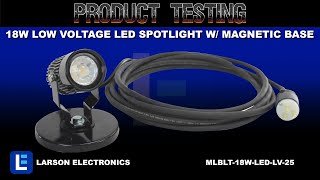 18W Low Voltage LED Spotlight w Magnetic Base - Adjustable Base - 25' Cord w Plug