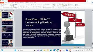 FINANCIAL LITERACY WEBINAR: UNDERSTANDING NEEDS VS WANTS