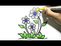 how to draw cute beautiful flower drawing painting u0026 coloring for kids and toddlers_🌈🎨