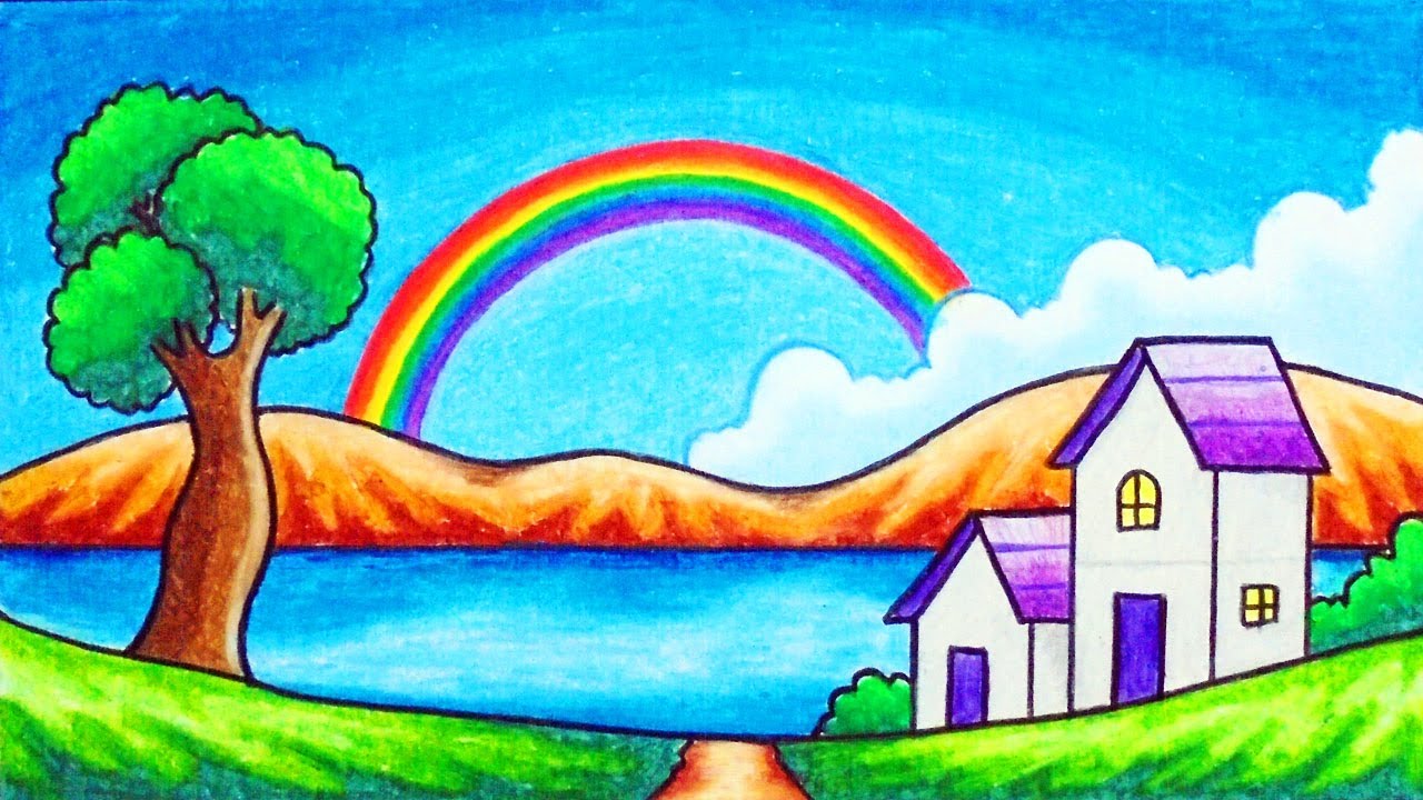 Scenery Drawing For Kids Easy Scenery Drawing Easy Drawing For Kids