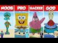 Minecraft TNT SPONGE BOB HOUSE BUILD CHALLENGE  NOOB vs PRO vs HACKER vs GOD Bikini Bottom Animation