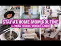 STAY AT HOME ROUTINE - TACKLE MY TO-DO LIST WITH ME! | Cleaning motivation, cooking, workout & more