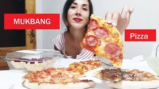 Domino's Pizza MUKBANG | სამი პიცა  პეპერონი, მარგარიტა, სოკო ლორით