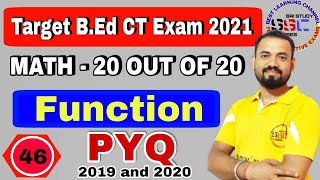 Function PYQ 😊 | Math | Class-46 | B.Ed science CT Entrance 2021| Odisha B.Ed CT Exam 2021 | DG Sir