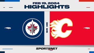 NHL Highlights | Jets vs. Flames - February 19, 2024