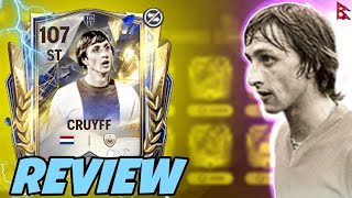 107OVR🇳🇵 JOHAN CRUYFF👿🔥 REVIEW IN FC MOBILE | PLAY WITH SIYON