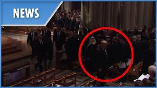 Trump leaves George H.W. Bush's funeral EARLY before the casket