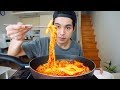 Ra-bokki (Ramen + Tteokbokki) - MUKBANG