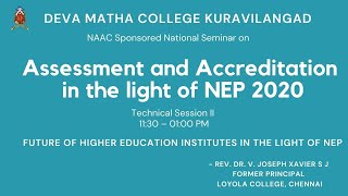 NAAC SPONSORED SEMINAR | DEVA MATHA COLLEGE KURAVILANGAD |