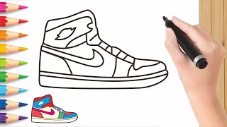 HOW TO DRAW AIR JORDAN NIKE SHOES STEP BY STEP