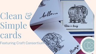 One stamp, two different cards | Clean and simple cards with Craft Consortium