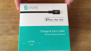 Syncwire Nylon Braided USB-C - Lightning 6.5ft Charge Cable Review 7-22-21