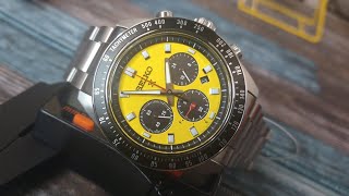 Seiko Prospex SSC929 Speedtimer Solar Chronograph Yellow Dial