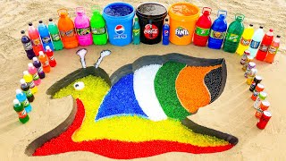 EXPERIMENT: How to make Rainbow Snail with Orbeez, Giant Coca-Cola, Pepsi, Fanta vs Mentos & Sodas