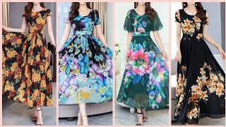 More Gorgeaous yet Stunning floral printed long maxi dresses style designs 2024-25