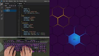 ASMR Programming - Hexagon Background with Cursor Colouring - No Talking