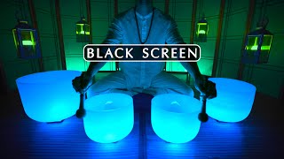 **FALL ASLEEP FAST** Black Screen Version | Crystal Singing Bowl Sound Bath for Insomnia Relief