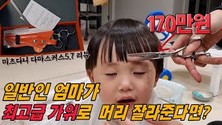 일반인이 잘라도 느껴지는 명품 미용가위(미쯔다니 다마스워드)리뷰,22개월아기 집에서 머리잘라주기