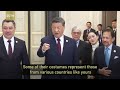 xi and peng enjoy chinese folk song with international guests