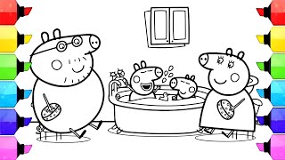 Peppa Pig Family in the Bathroom Drawing Easy, Peppa pig drawing, peppa pig, Peppa Pig Coloring, 4