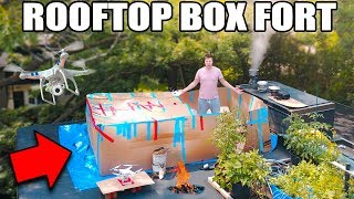 24 HOUR ROOFTOP BOX FORT SURVIVAL CHALLENGE!! 📦