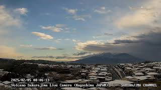 【絶景LIVE（雪景色)】桜島ライブカメラ（噴火・雲海・朝焼け・星空） live camera  volcano-Sakurajima ,Kagoshima,Japan