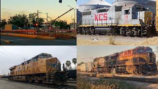 Trenes KCSM KCS FXE UP en Monterrey || KCS 4614 Passing railway crossing || UP 8209 // KCSM 2051