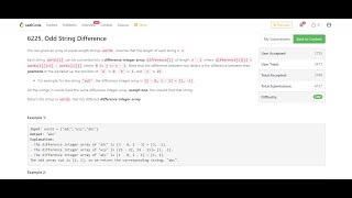 Odd String Difference | leetcode biweekly 90 | Leetcode Easy
